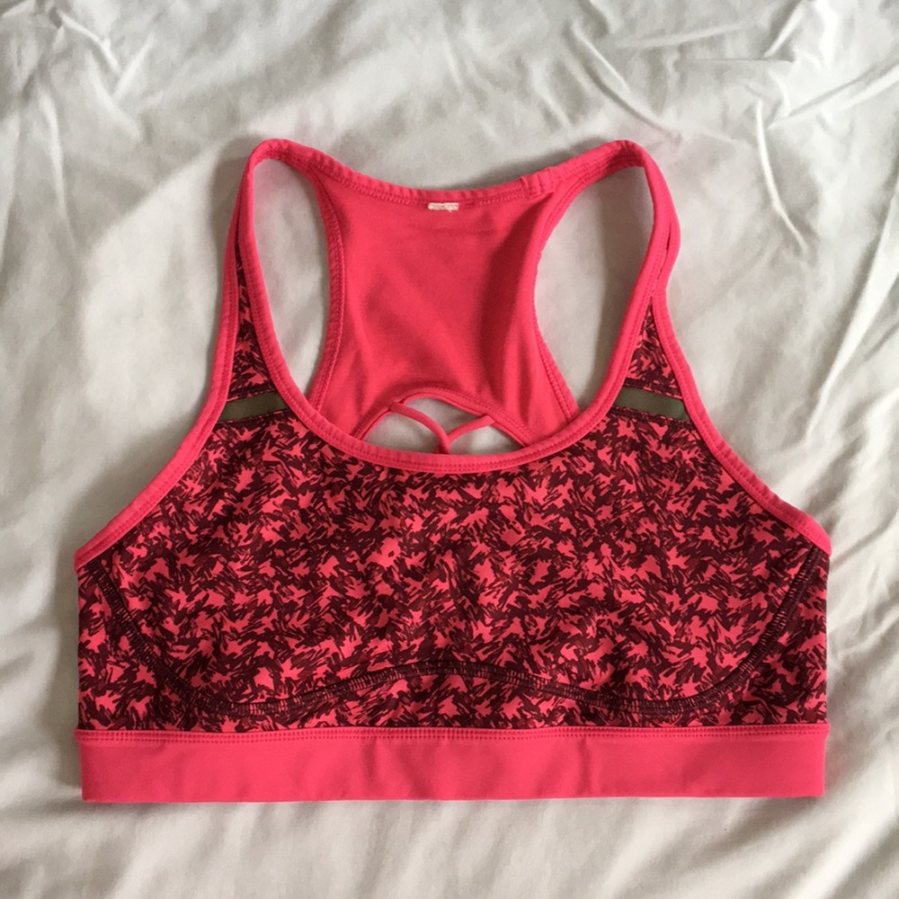 pink houndstooth Lululemon sports bra, S/M